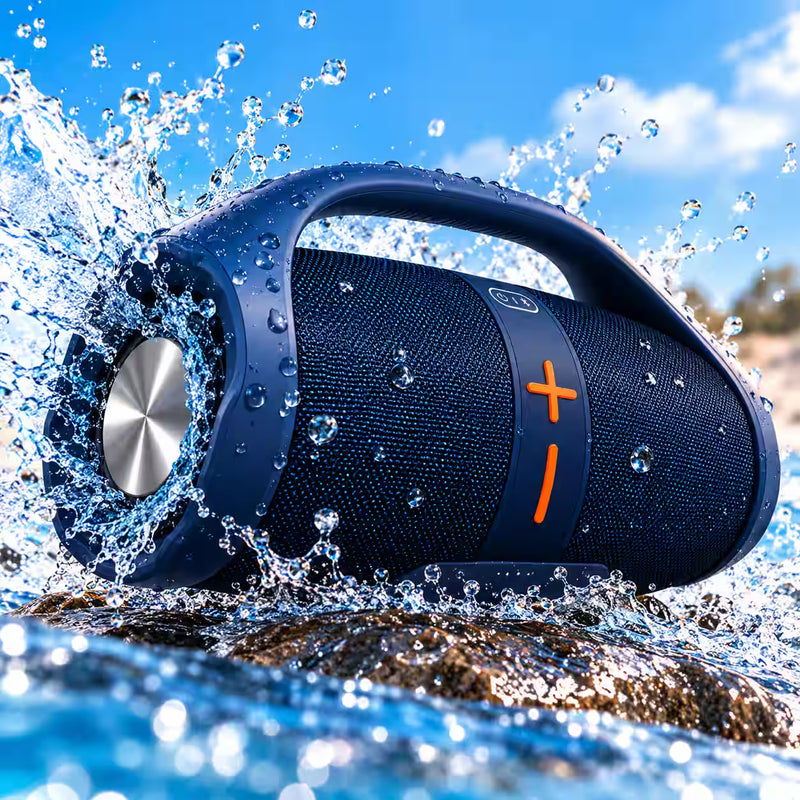 Bocina Bluetooth con Luces LED, Asa de Transporte y Sonido Envolvente