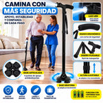 Bastón Ortopédico Plegable con Luz LED y Base Antideslizante de 4 Apoyos