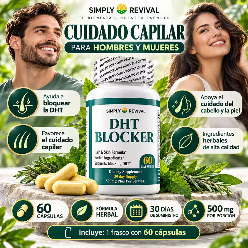 DHT Blocker. Cuidado Capilar para Hombres y Mujeres x60 Cápsulas