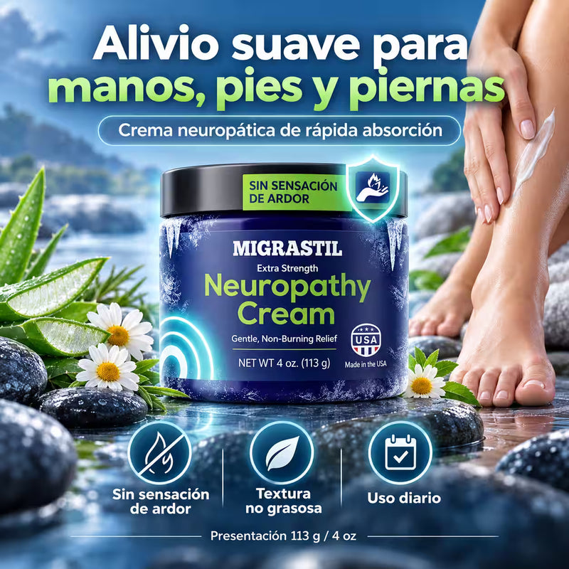 ¿Ardor, hormigueo, calambres o toques eléctricos en los pies? ¡Conoce MIGRASTIL® Crema Neuropática!