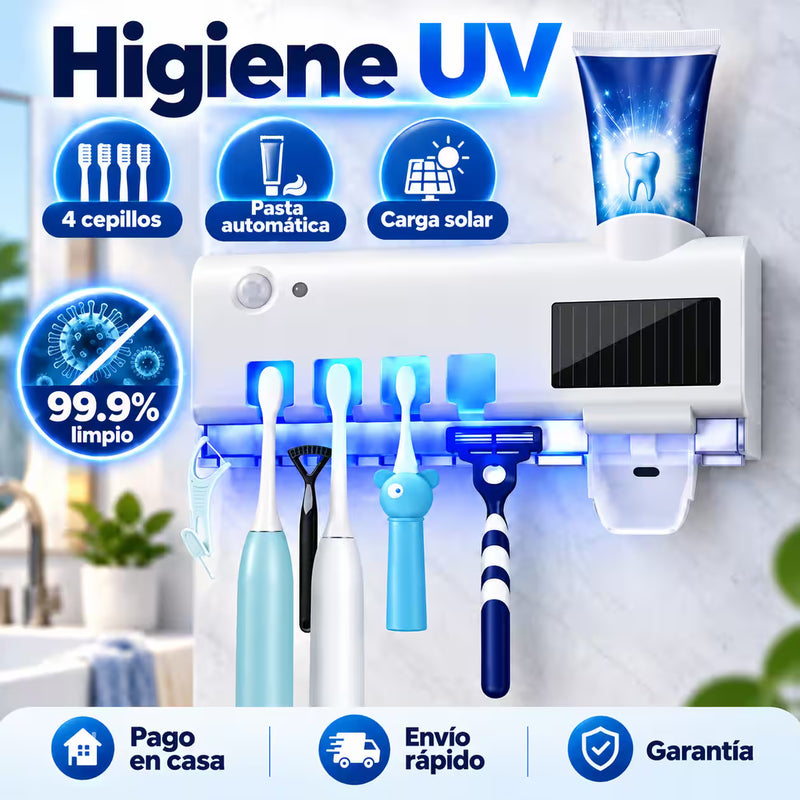 Portacepillos de Dientes Ultravioleta con Dispensador